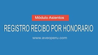 Registro Recibo por Honorarios RH [upl. by Ahsertal]