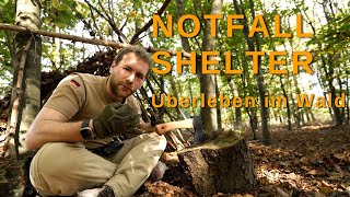 Notunterkunft im Wald bauen 🌲  SURVIVAL BASICS [upl. by Beller]