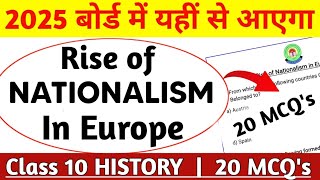 Rise of Nationalism in Europe MCQs  Social Science important questions class 10  Cbse Board 2025 [upl. by Acinoreb]