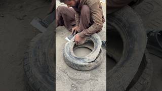 Tyre Cutting Handmade Techniques Process [upl. by Oihsoy]