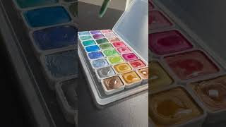 Unboxing Metallic Watercolours unboxing watercolor metallic art colour swatches calm paints [upl. by Toms]