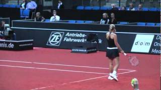 Sabine Lisicki vs Dominika Cibulkova service game  Porsche Tennis Grand Prix 2011 [upl. by Eilata]