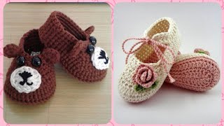 Top 50 Stunning Crochet Baby Shoes Designs  Knitted Crochet Patterns [upl. by Nosidam]