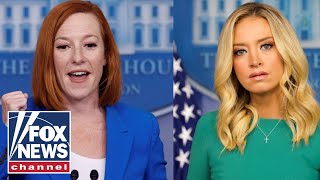 Kayleigh McEnany Media asks Jen Psaki softball questions [upl. by Idnil445]