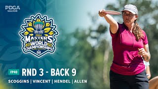 2024 PDGA Masters Disc Golf World Championships  FP40 R3B9  Scoggins Vincent Hendel Allen [upl. by Ricardama]