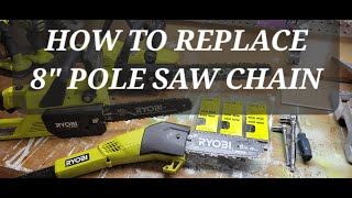 Replace chain on Pole saw Ryobi one 18v [upl. by Dleifyar]