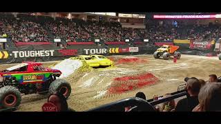 Covelli Centre Youngstown Ohio  2024 Toughest Monster Truck Tour  Racing Round 2Saturday Night [upl. by Aralomo780]