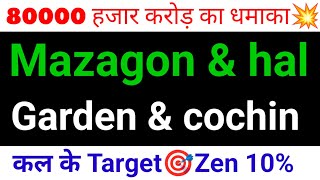 garden reach shipbuilders share🔥mazagon dock share🔥cochin shipyard🔥hal share🔥zen technologies share [upl. by Aisercal]