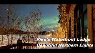 Winter  Pikes Waterfront Lodge Fairbank Alaska with Aurora borealis viewing [upl. by Adnolat]