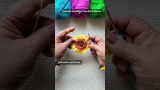 Crochet circle or border learn with mecrochet trending diy ytshortsindia craft knitting [upl. by Ecnirp]