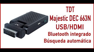 TDT Majestic DEC 663N  Mini DECODIFICADOR Digital TERRESTRE DVBTT2 HD SCARTHDMI [upl. by Gerrit]