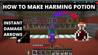 HOW TO MAKE HARMING 2 POTION IN MINECRAFT  INSTANT DAMAGE 2 ARROW [upl. by Hgielak770]