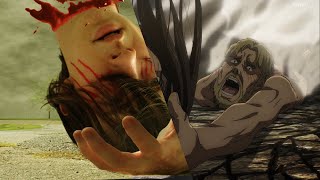 AttackOnTitanLiveAction Erens Head Gets Shot Off and Founding Titan Transformation [upl. by Novej]