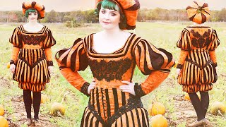 My Halloween Themed Renaissance Costume ft PUMPKIN PANTS  Sewing Vlog [upl. by Essa298]