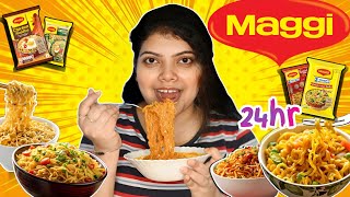 Only ate MAGGI for 24 HOURS Food Challenge 😵‍💫😋🤤 [upl. by Naneek]