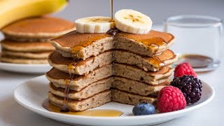 Banana pancakes with two ingredients  super healthy breakfast  protein pancakes [upl. by Schapira733]