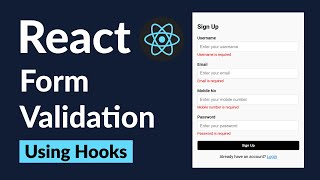 4 React JS form handling and validation using Hooks [upl. by Kablesh856]