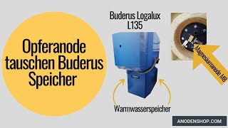 Wie wechselt man eine Opferanode im Warmwasserspeicher von Buderus  Opferanode Alt vs Neu [upl. by Amsa]