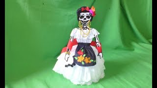 como vestir calavera con papel crepe estilo VERACRUZ [upl. by Xuaegram]