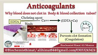 Introduction to Anticoagulants  EDTA  Properties  importance classification of anticoagulants [upl. by Kapoor]