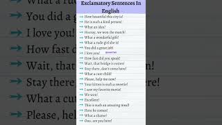 Exclamatory Sentences in Englishlearnenglish englishsentence english ielts ieltsspeaking [upl. by Sergei581]