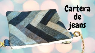 Cartera de jeans reciclado DIY Tutorial Carters fácil de jeans Heidis Channel [upl. by Isnan]