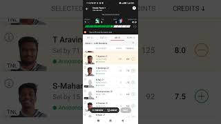 TNCA inter district t20 TNL VS KNY fantasy dream 11 predictions top winning team trending shorts [upl. by Harli471]