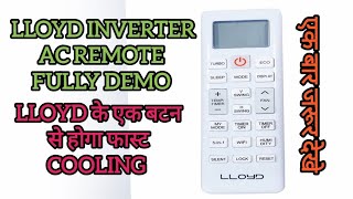 Lloyd Inverter AC Remote Fully Demo EK bar जरूर देखें।electrician automobile tecnical technician [upl. by Uyr99]