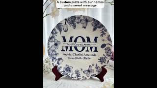 Mom We Love You Floral Style  Personalized Ceramic Plate [upl. by Ancilin953]