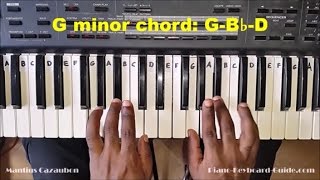 How to Play the G Minor Chord on Piano and Keyboard  Gm Gmin Chord [upl. by Dao]