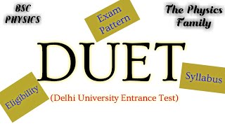 Delhi University Entrance Test  DUET all information only in 3 minutes  Syllabus Eligibility [upl. by Innavoig181]