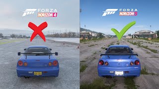 Forza Horizon 5 VS 4 Engine Sound Comparison Nissan Skyline R34 [upl. by Knowle377]