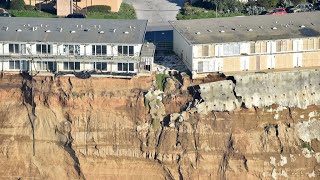 WATCH Pacifica Coastal Erosion Caught on Drone Video [upl. by Atiana]