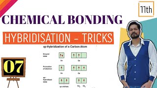 Chemical Bonding । Class 11 L7 । Trick for Hybridisation । Odd e molecules । Spd characters [upl. by Allecram]