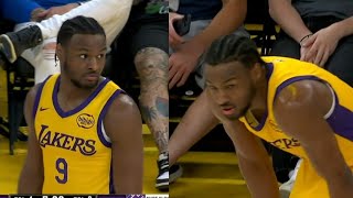 BRONNY JAMES NOT FEELING IT amp ANNOYED IN LAKERS DEBUT GETS LOST AFTER ATTACKED BY KINGS [upl. by Hpesoy]