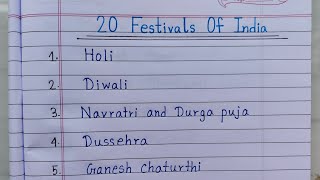 20 Festivals Of India  Indian Festivals Names In English  Indian Festival [upl. by Unity57]