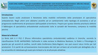 5 Analisi della mobilità passiva per la specialistica ambulatoriale [upl. by Nav]