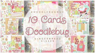 10 Cards Doodlebug  Gingerbread Kisses  Lets Make Cards with Scraps  doodlebugnov [upl. by Ettenuahs]