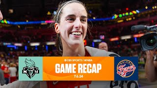 Caitlin Clark becomes FIRST ROOKIE EVER to notch TRIPLEDOUBLE vs Liberty  Game Recap  CBS Sports [upl. by Nadirehs]