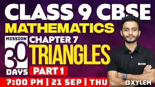 Class 9 CBSE Maths  Chapter 7  Triangles Part 1  Xylem Class 9 CBSE [upl. by Marelda]