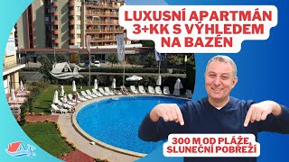 3kk v komplexu Flores Park obrovská terasa kolem celého bytu300 metrů od pláže Sluneční pobřeží [upl. by Dnalsor]