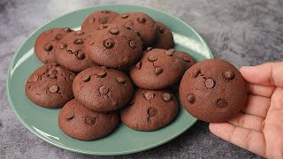 Easy Double Chocolate Chip Cookies Recipe at Home  Yummy [upl. by Trakas]