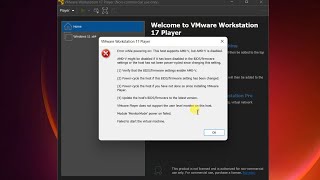 How to fix quotError while powering on  This Host Supports AMDV But quot on VMware Workstation [upl. by Melonie636]