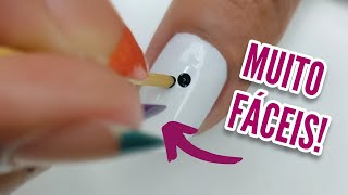 5 modelos de unhas decoradas com PALITO DE DENTE FÁCIL [upl. by Zenda]