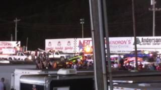 Kyle Hoffmans crash start of Modified feature  Lebanon Valley Speedway on 82816 [upl. by Amara]