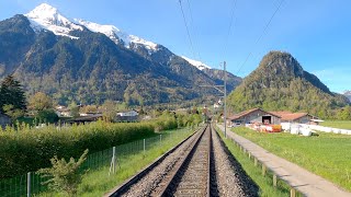 ★ 4K 🇨🇭 Spiez  Zweisimmen cab ride Switzerland 052021 Führerstandsmitfahrt Simmentalbahn [upl. by Cramer425]