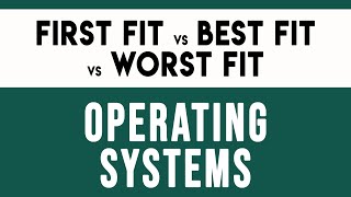 First Fit vs Best Fit Vs Worst Fit  Operating Systems  IP University CSE B Tech Engineering hindi [upl. by Atteynad]