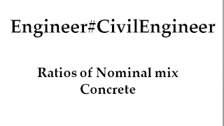 Mix ratios of concrete [upl. by Oned]