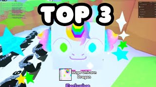 Top 3 YouTubers Hatching Huge Unicorn Dragon 🦄  Pet Simulator99 Roblox [upl. by Nirraj]