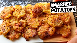 The Crispy SMASHED Potatoes Recipe that you NEED to Try  Easy Garlic amp Herb Smashed Potatoes [upl. by Ecirtnahs814]